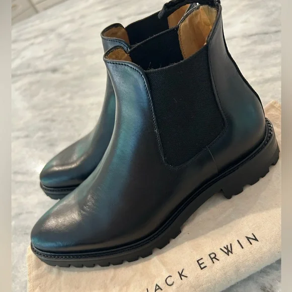 New Without Box Jack Erwin Leather Black Chelsea Boot - Picture 6 of 10